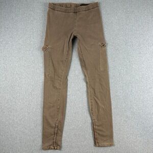 Rockstar Sushi Cargo Pants Women S Brown Skinny Leg Ankle Zip Moto Biker Utility